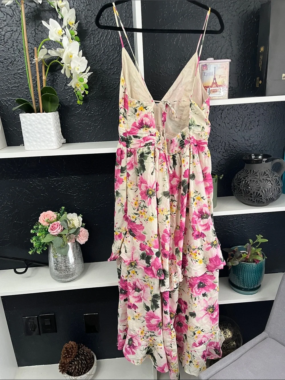 Abercrombie & Fitch Floral Maxi Dress in Pink and Cream LT